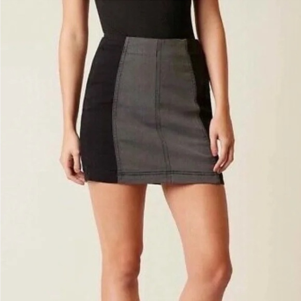 Free People Modern Femme Colorblock Denim Skirt sz 12